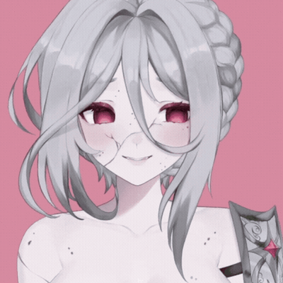 Girl With White Hair And Red Eyes Smiling GIF