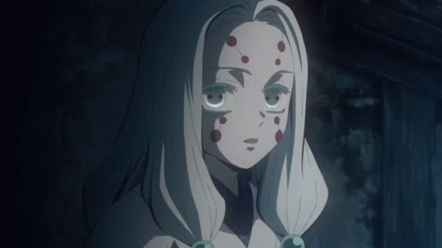 Girl With White Hair And Red Face Spots GIF