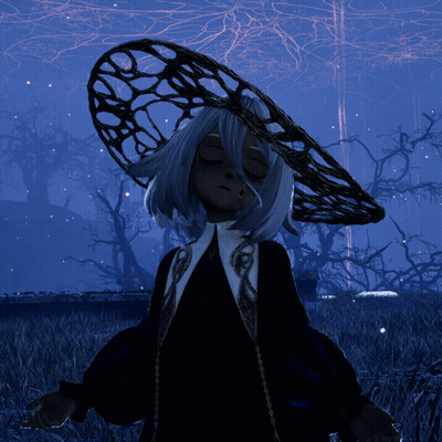 Girl With White Hair And Spider Web Hat GIF