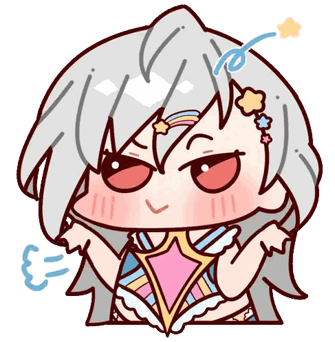 Girl With White Hair And Star Sticker