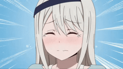 Girl With White Hair Crying Mouth Open GIF