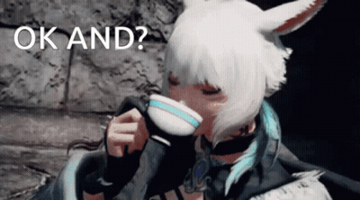 Girl With White Hair Drinking From Cup Saying Ok GIF