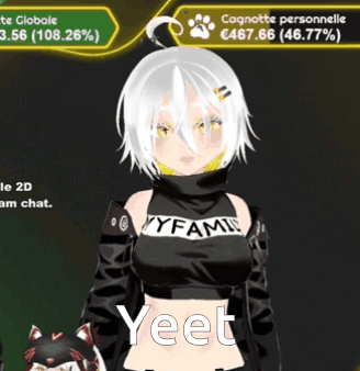 Girl With White Hair In Black YYFAM Crop Top GIF
