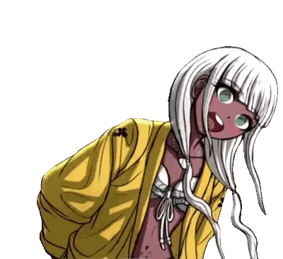 Girl With White Hair In Yellow Jacket And Bikini Top Sticker
