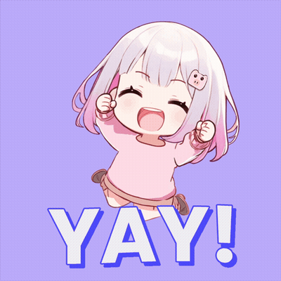 Girl With White Hair Jumping Yay GIF