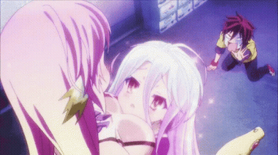 Girl With White Hair Kissing Another Girl GIF