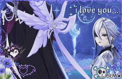 Girl With White Hair Saying I Love You GIF
