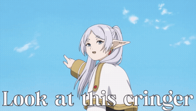 Girl With White Hair Saying Look At This Cringer GIF