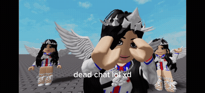 Girl With Wings and Crown Saying Dead Chat Lol Xd