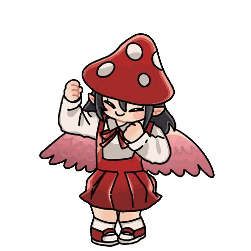 Girl With Wings And Red Mushroom Hat Sticker