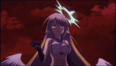 Girl With Wings And Sword Flying GIF
