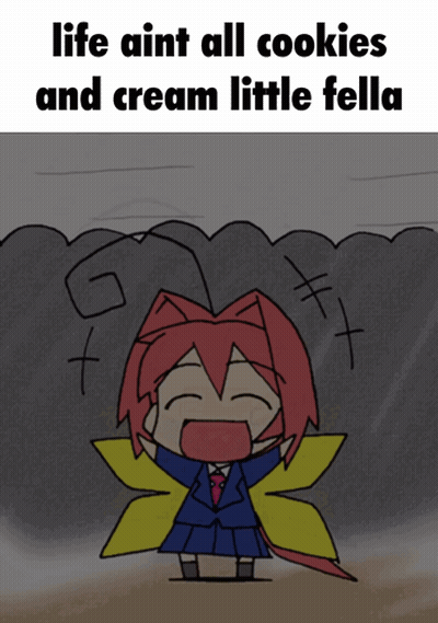 Girl With Wings Saying Life Aint All Cookies And Cream GIF