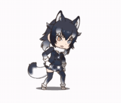 Girl With Wolf Head And Tail GIF