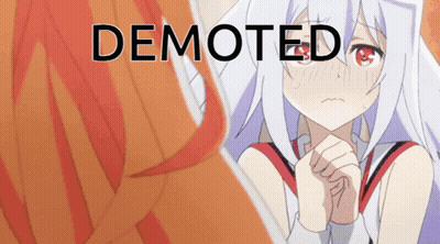 Girl With Word Demoted GIF