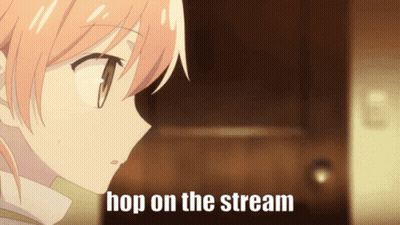 Girl With Words Hop On Stream GIF