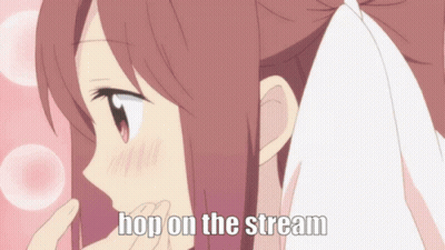 Girl With Words Hop On The Stream GIF