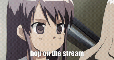Girl With Words Hop On The Stream GIF