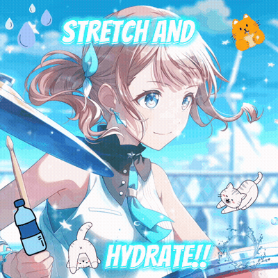 Girl With Words Stretch And Hydrate GIF