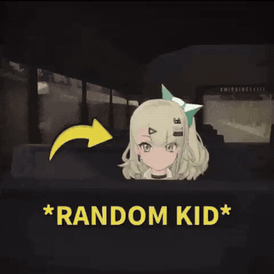 Girl With Yellow Arrow Saying Random Kid GIF
