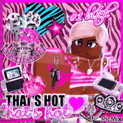 Girl With Zebra Print Background Says Hot GIF