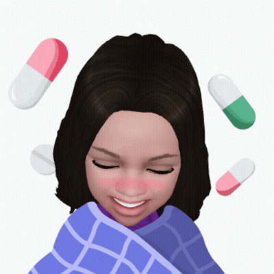 Girl Wrapped In Blanket With Pills GIF