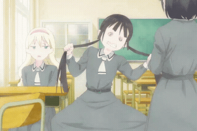 Girls Braiding Hair In Classroom GIF