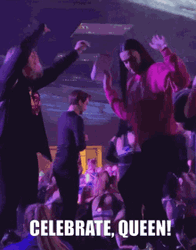 Girls Celebrating And Dancing Happy Birthday Queen GIF