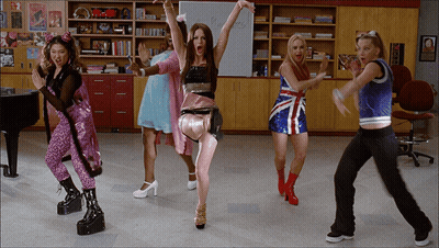 Girls Dancing In Front Of Rules Board GIF
