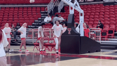 Girls Dancing On Basketball Court Texas Tech GIF