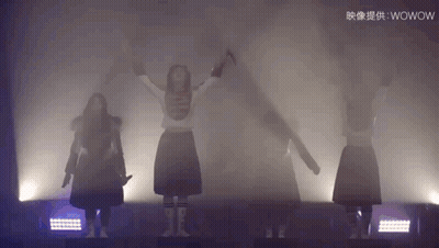 Girls Dancing On Stage With Chinese Writing GIF