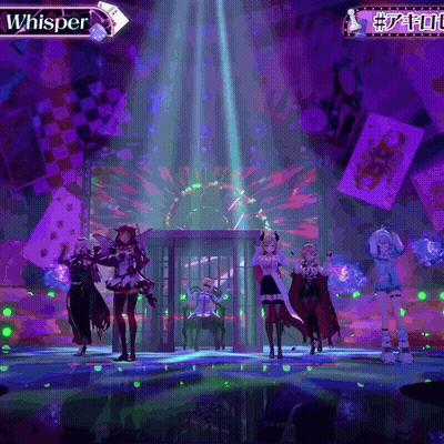 Girls Dancing On Stage With Whisper Sign GIF