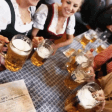 Girls Enjoying Oktoberfest GIF