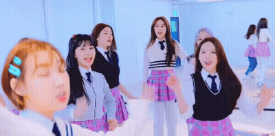 Girls In School Uniforms Dancing Together GIF
