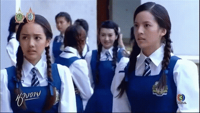 Girls In School Uniforms Standing Together GIF