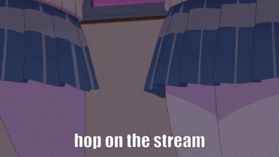 Girls Legs Hop On The Stream GIF