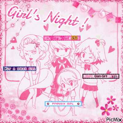 Girls Night Greeting Card Group Of Girls GIF