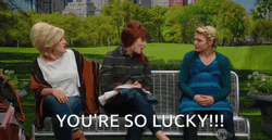 Girls On A Bench You're So Lucky GIF