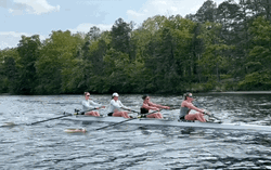 Girls Paddling Skiff Together Synchronous GIF