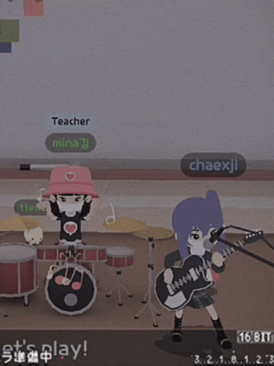 Girls Playing Drums And Guitar GIF