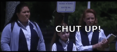 Girls Standing At Ridge School Sign GIF
