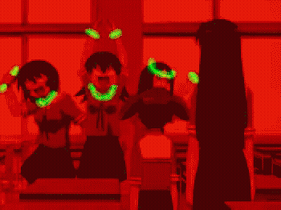 Girls Standing In Classroom With Arms Up GIF