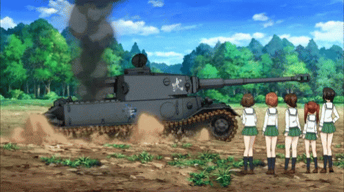 Girls Standing In Front Of Tank GIF