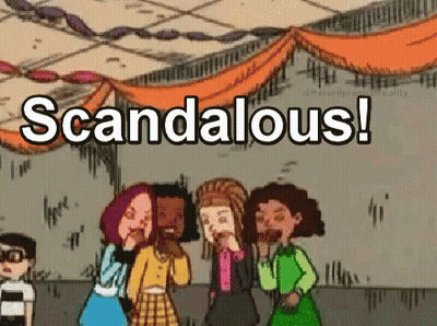 Girls Standing Together Saying Scandalous GIF
