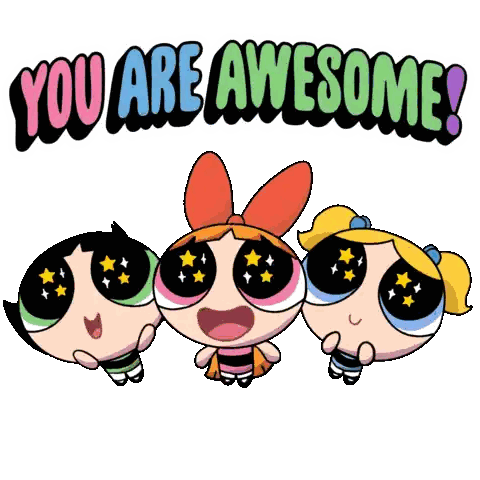 Girls With Stars Saying You Are Awesome Sticker