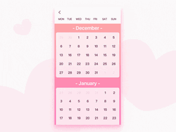 Girly Pink Heart Calendar GIF