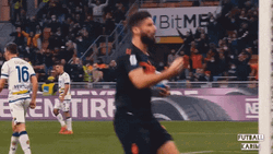 Giroud Cheering For His Team GIF