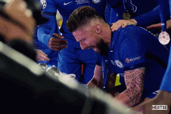 Giroud Lifts The Trophy GIF
