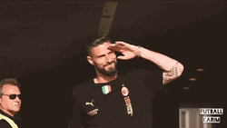 Giroud Waves To The Fans GIF