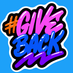 Giving Back Colorful Text Donation GIF