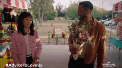 Giving Flowers To Tyra Banks GIF